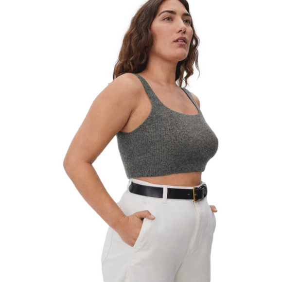 Everlane Women’s NWT Cozy Stretch Tank heathered grey wool - Picture 2 of 6